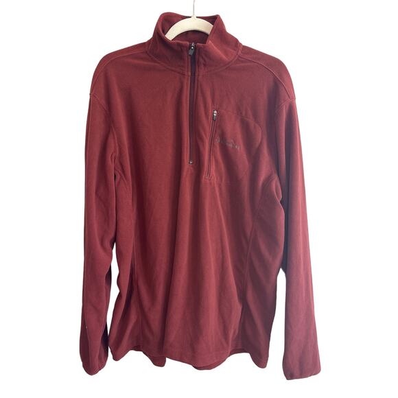 Eddie Bauer Quarter Zip Fleece Size XL Red - Picture 1 of 5
